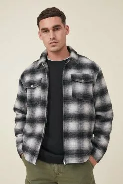 COTTON ON Check Harrington