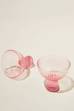 Body Ribbed Coupe Glass 2Pk