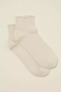 Rubi Frill Ribbed Ankle Sock