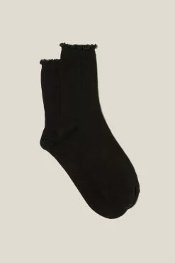 Rubi Frill Ribbed Crew Sock