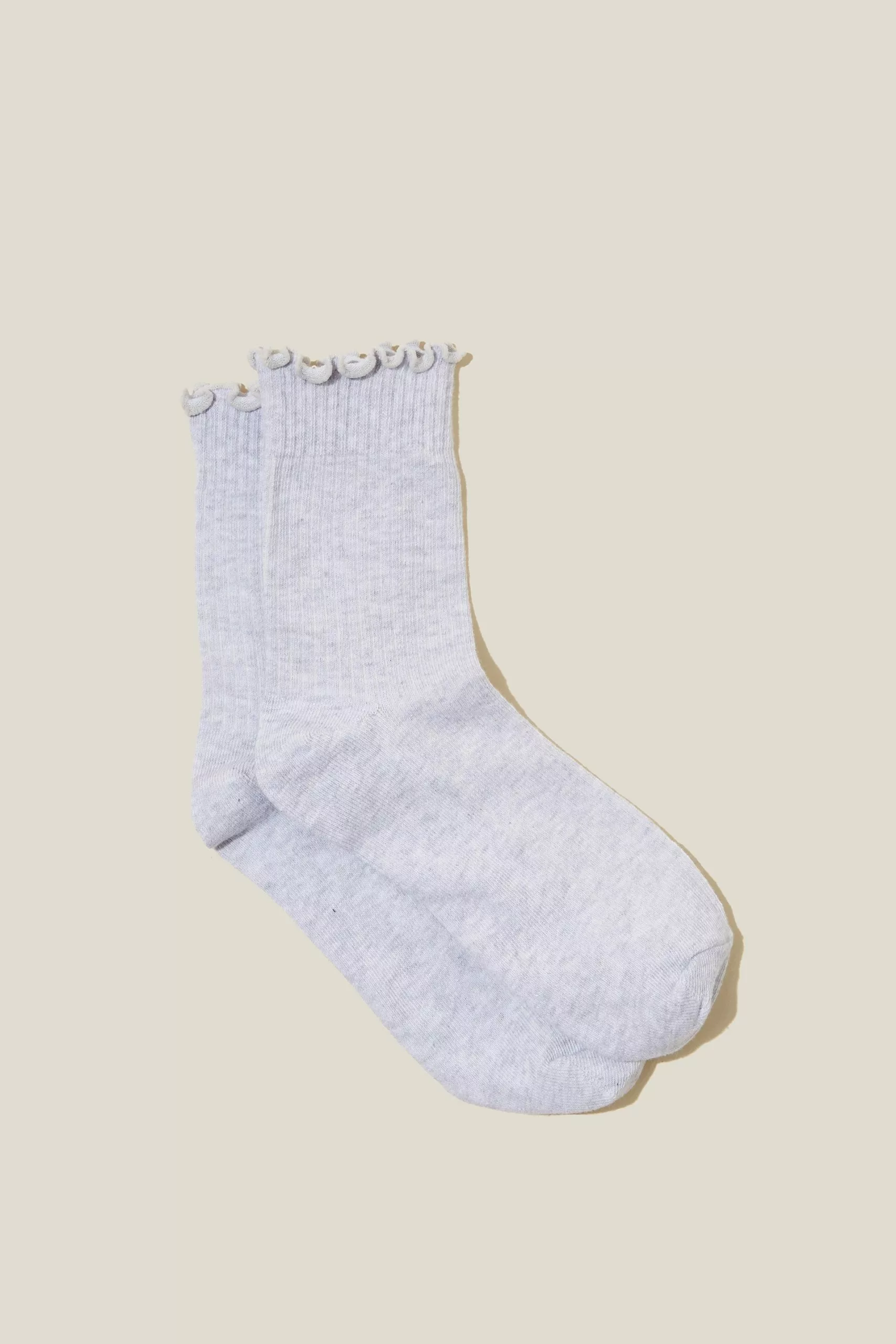 Rubi Frill Ribbed Crew Sock