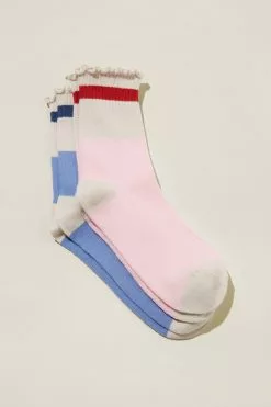 Rubi The Perfect Pair Frill Rib Crew Sock 2Pk