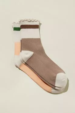 Rubi The Perfect Pair Frill Rib Crew Sock 2Pk