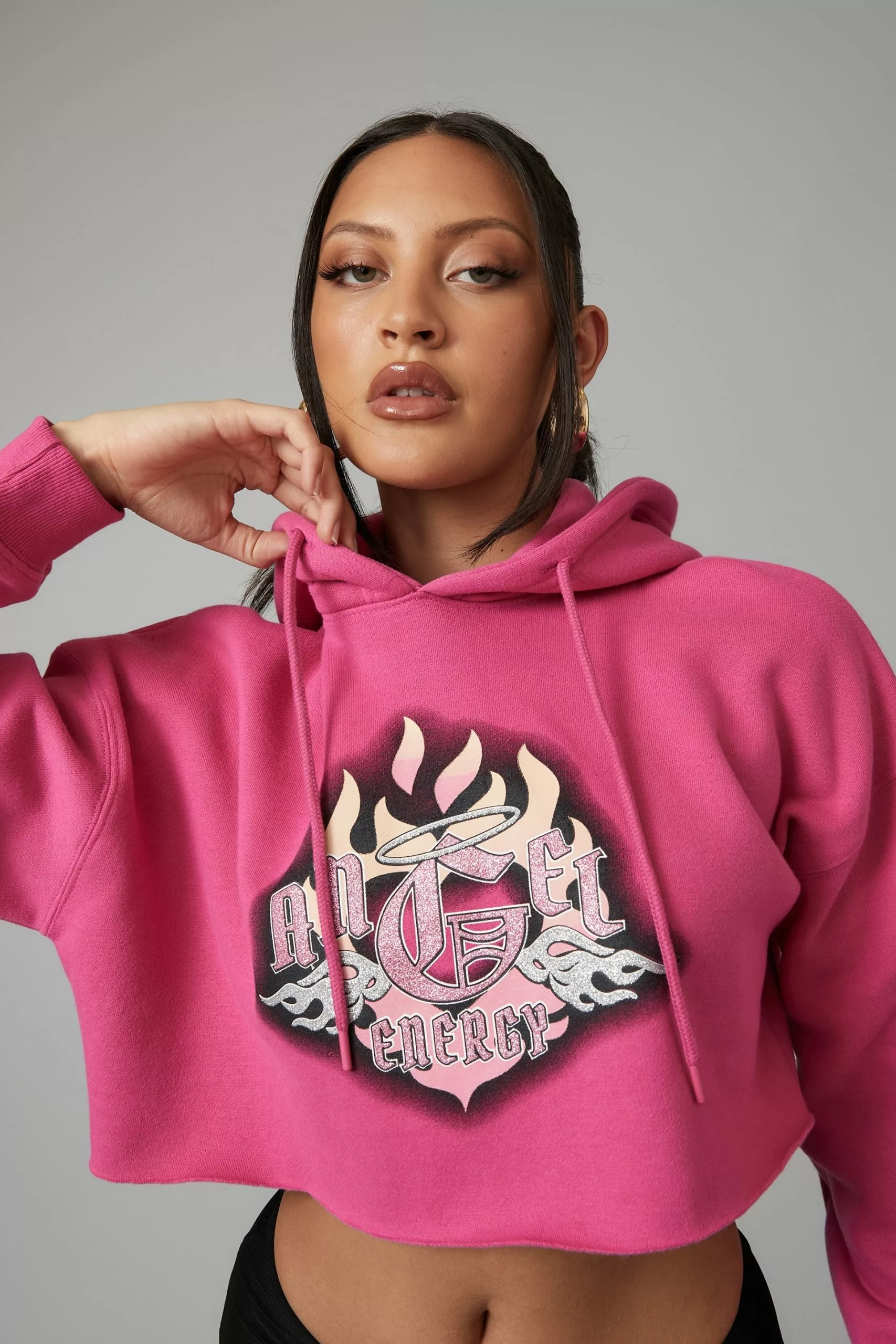 Slouchy Crop Hoodie - Image 2