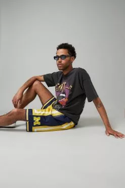 College Panel Baggy Mesh Short