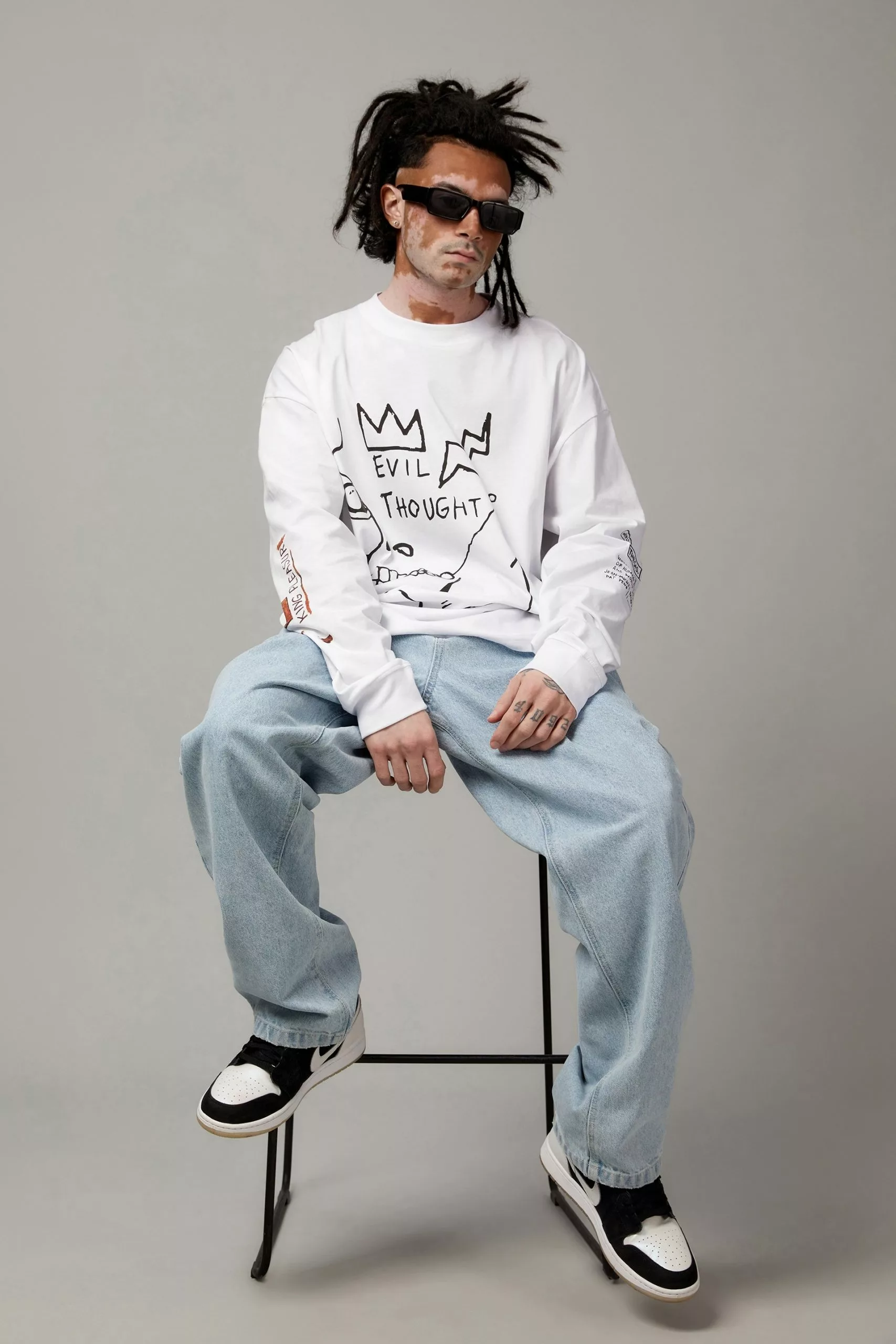 Oversized Long Sleeve Basquiat T Shirt - Image 4