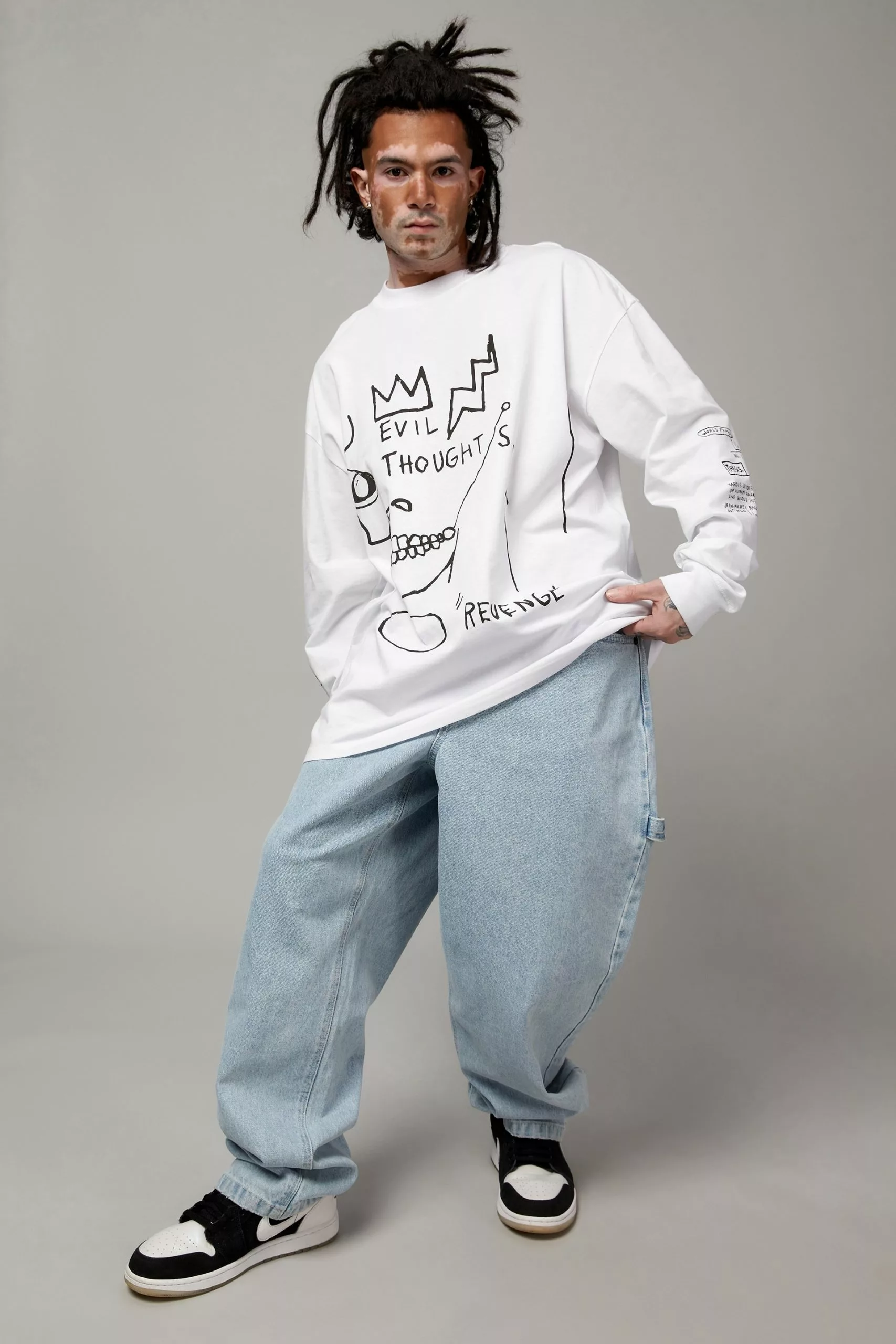Oversized Long Sleeve Basquiat T Shirt - Image 5