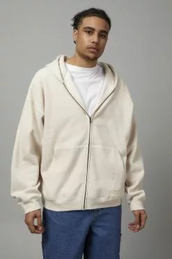 Baggy Graphic Zip Through Hoodie