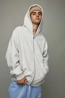 Baggy Graphic Zip Through Hoodie