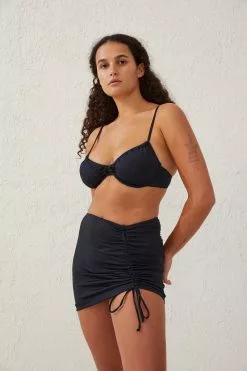 Body Side Gathered Swim Skirt