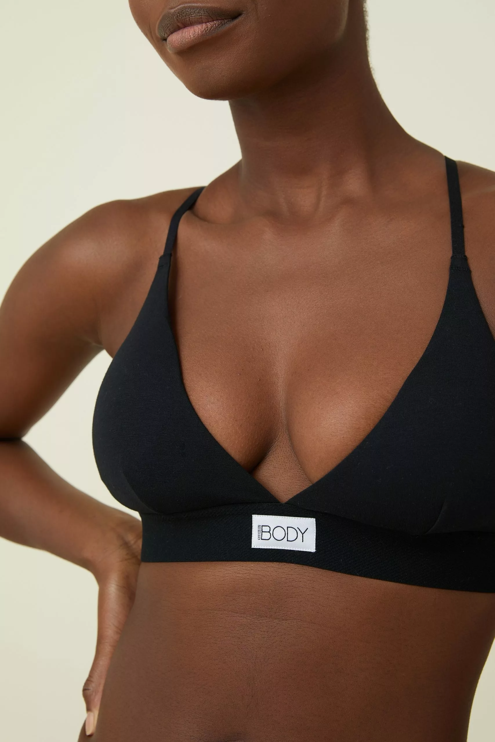 Body Organic Cotton Triangle Padded Bralette - Image 2