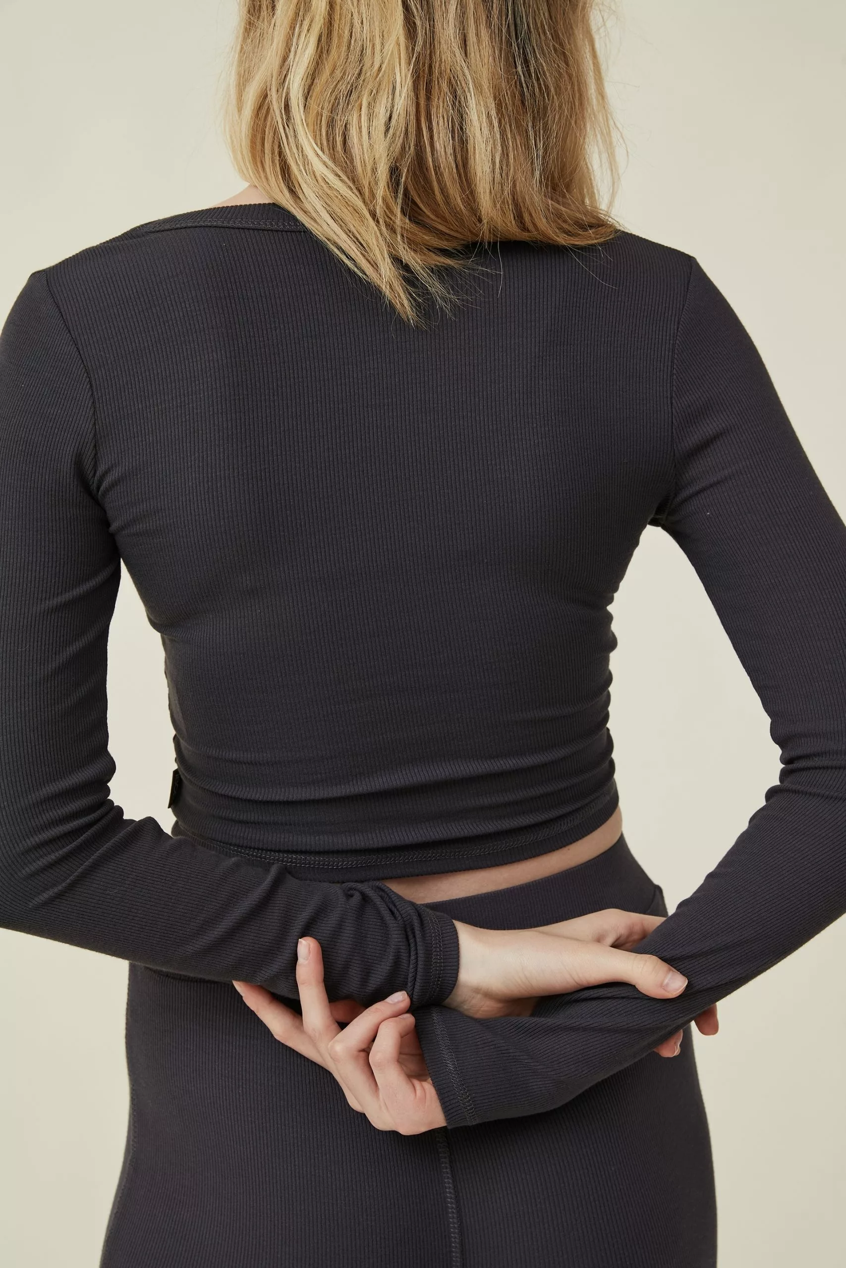 Body Sleep Recovery Cropped Long Sleeve Top - Image 3