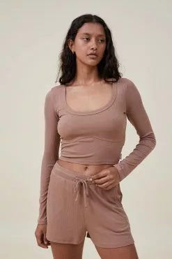 Body Sleep Recovery Cropped Long Sleeve Top