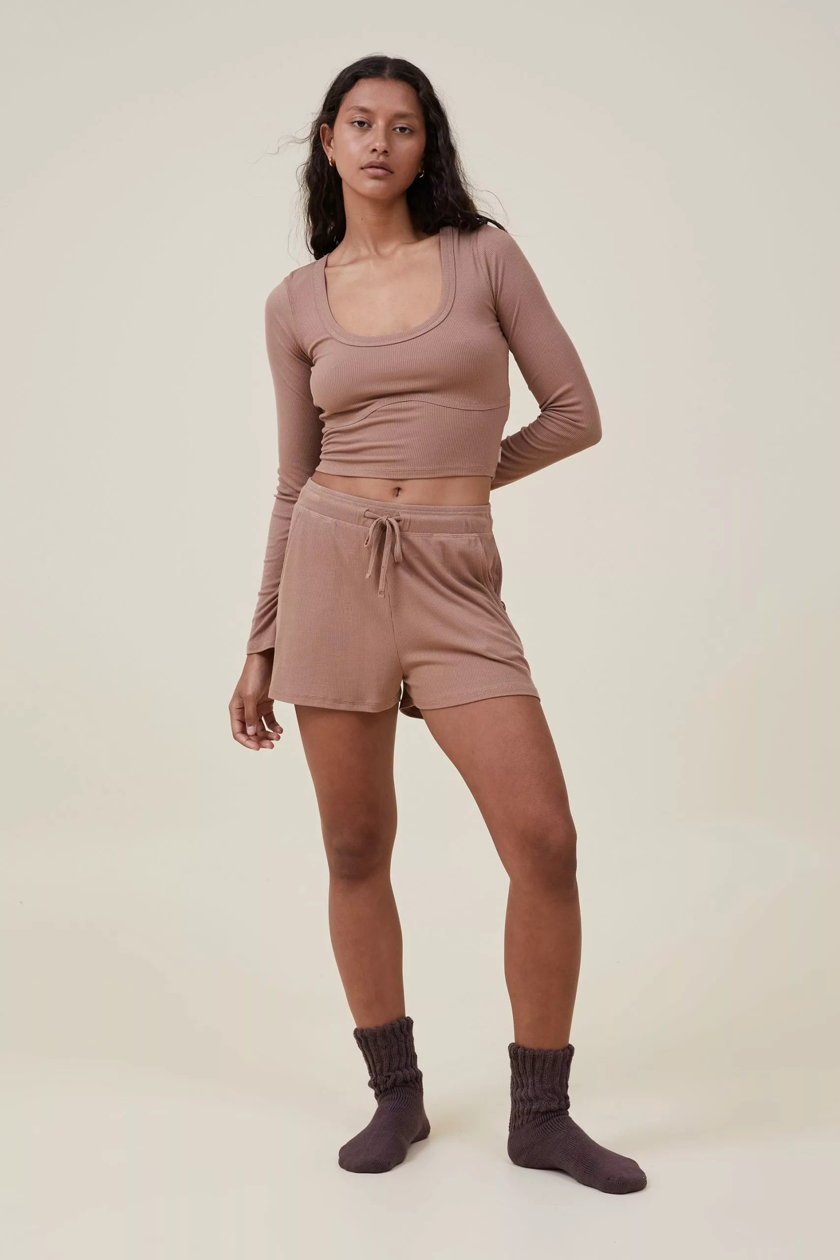 Body Sleep Recovery Cropped Long Sleeve Top - Image 4