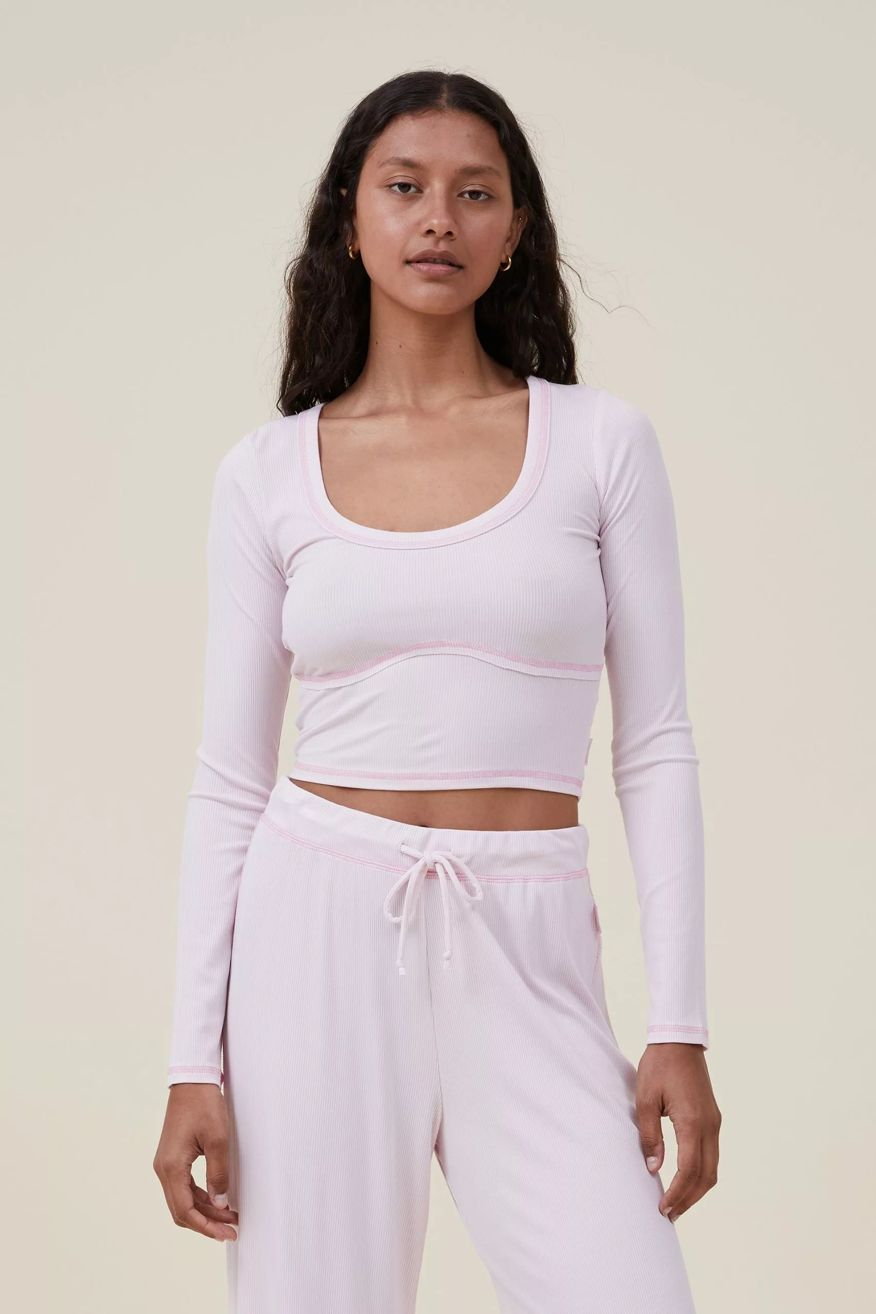 Body Sleep Recovery Cropped Long Sleeve Top