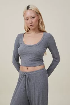 Body Sleep Recovery Cropped Long Sleeve Top