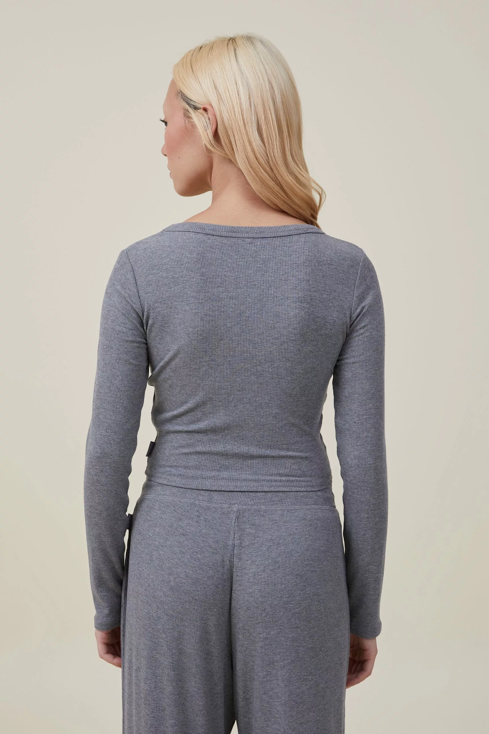 Body Sleep Recovery Cropped Long Sleeve Top - Image 3