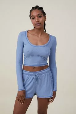 Body Sleep Recovery Cropped Long Sleeve Top