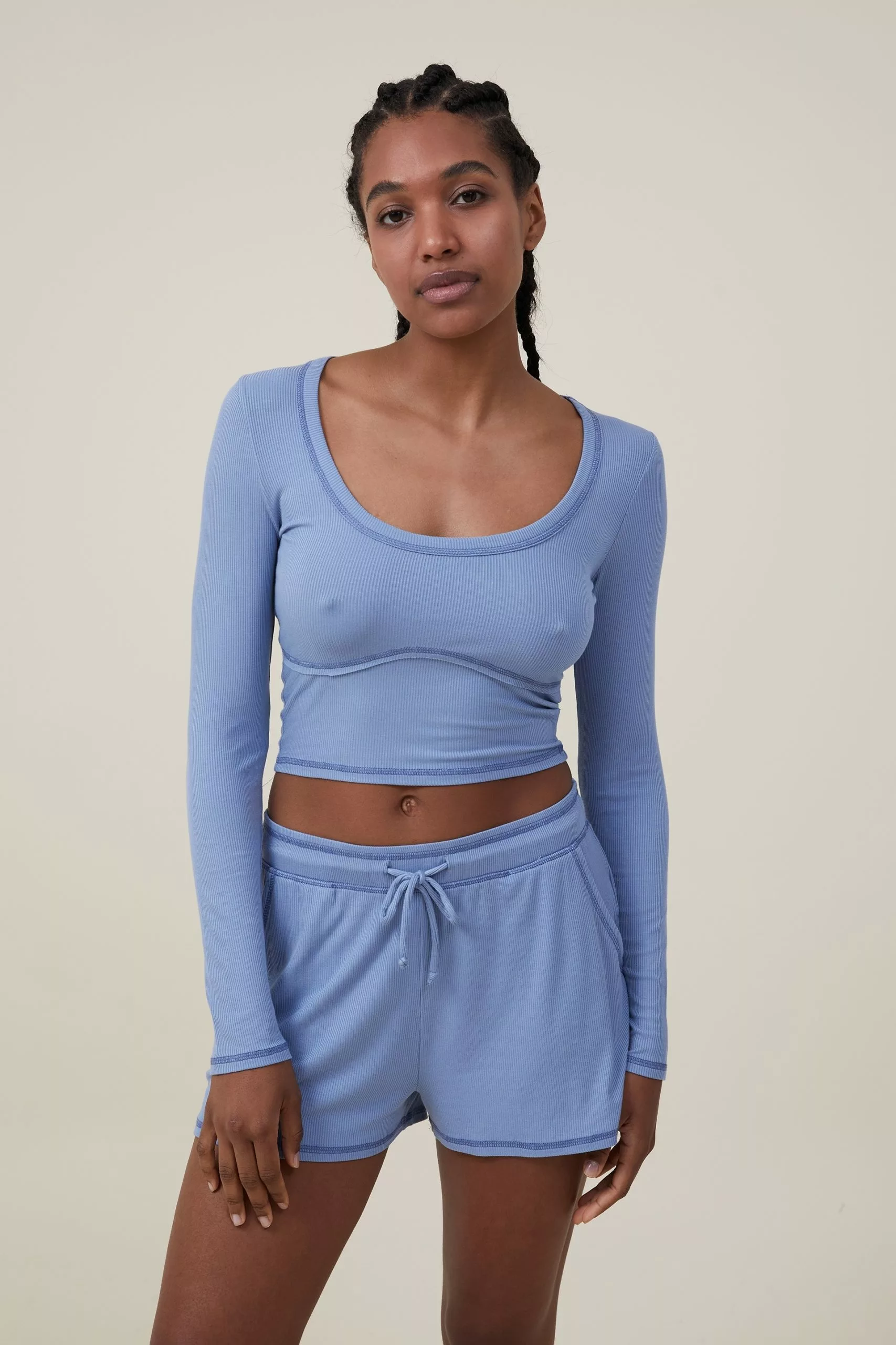 Body Sleep Recovery Cropped Long Sleeve Top