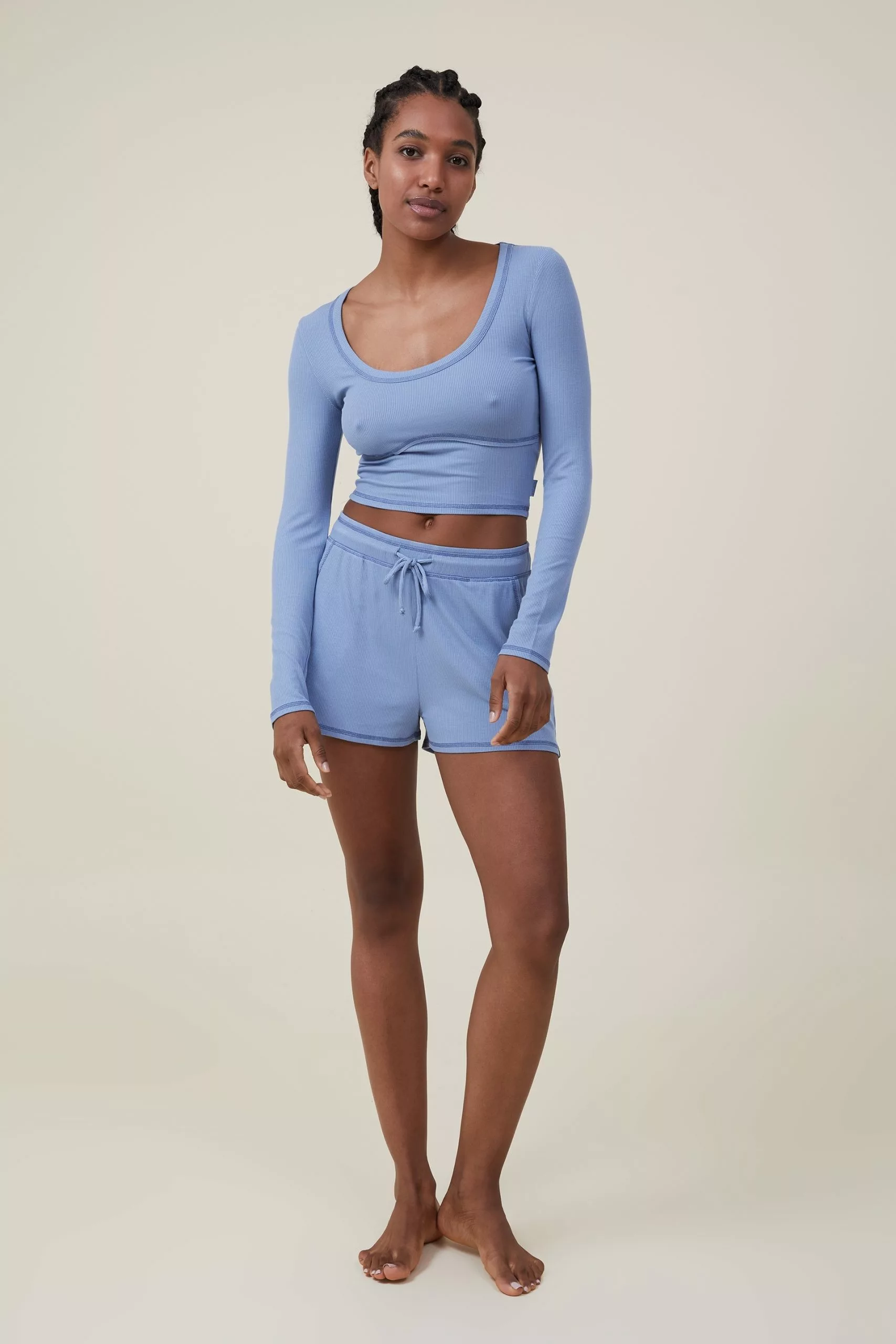 Body Sleep Recovery Cropped Long Sleeve Top - Image 4