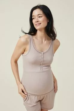 Body Sleep Recovery Maternity Henley Tank