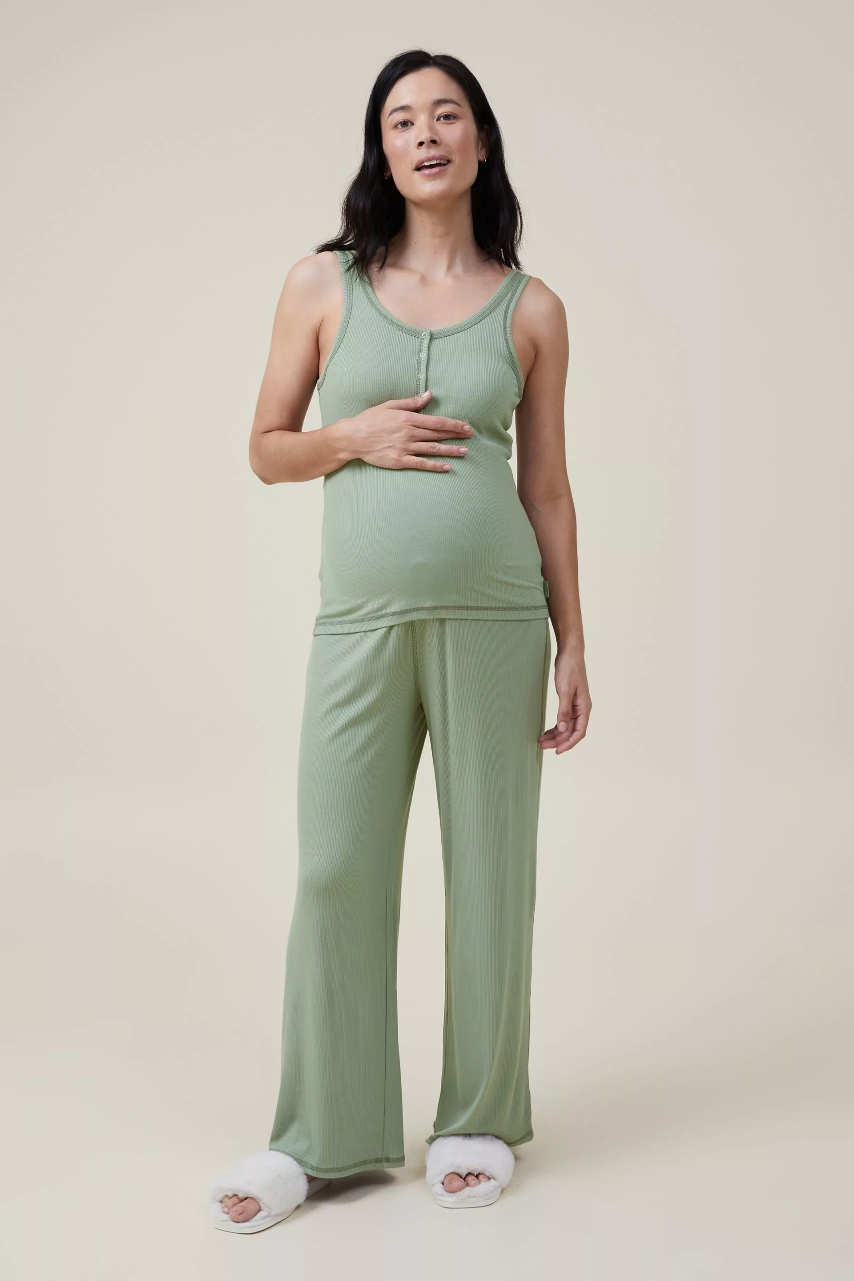 Body Sleep Recovery Maternity Henley Tank - Image 4