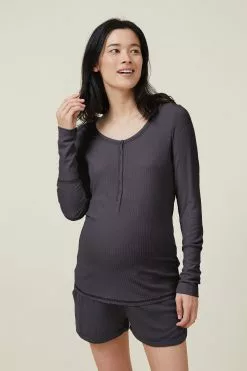 Body Sleep Recovery Maternity Henley Long Sleeve