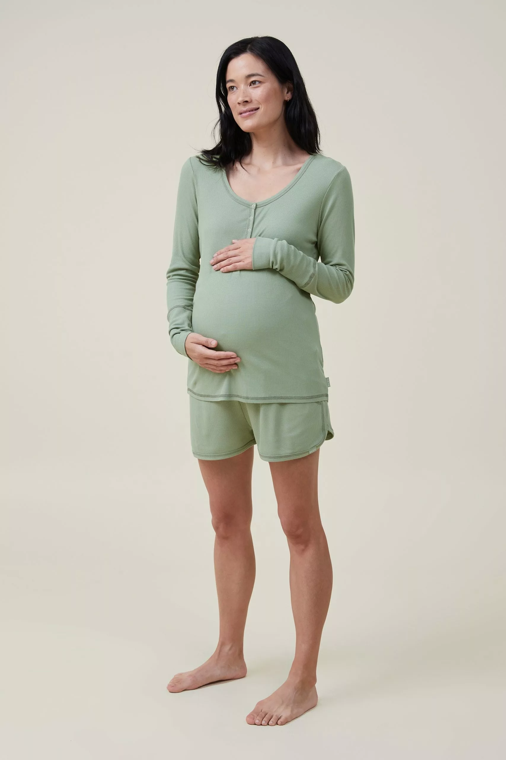 Body Sleep Recovery Maternity Henley Long Sleeve - Image 4