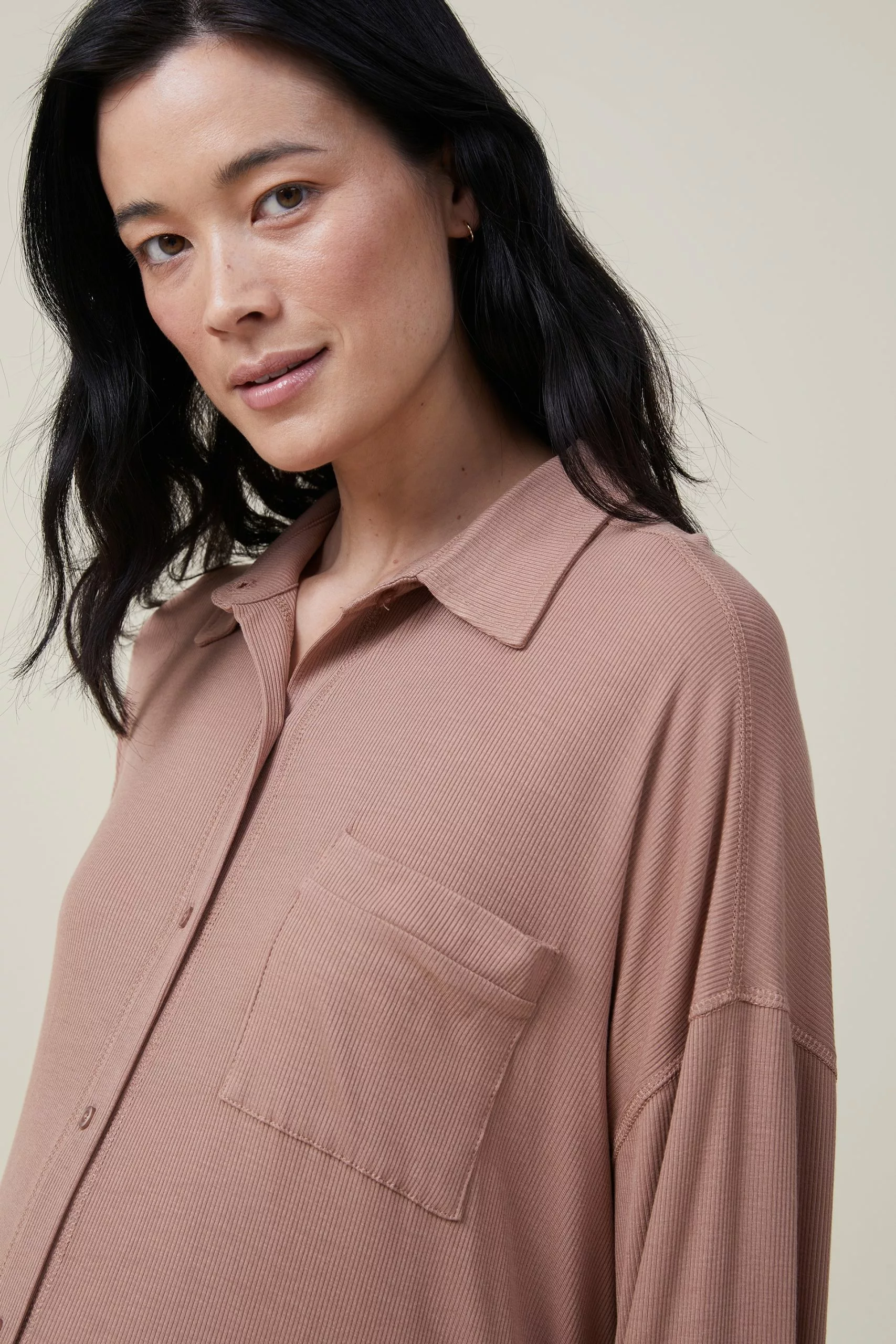 Body Sleep Recovery Maternity Long Sleeve Night Shirt - Image 4