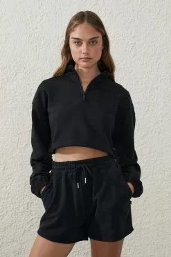 Body Half Zip Crop Jumper