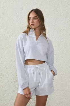 Body Half Zip Crop Jumper