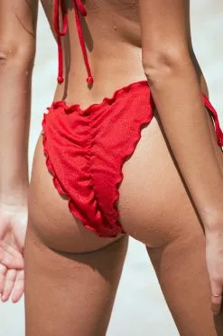 Body Lettuce Edge Tie Side Brazilian Bikini Bottom