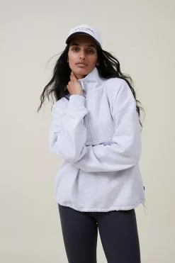 Body Plush Rib Half Zip Jumper