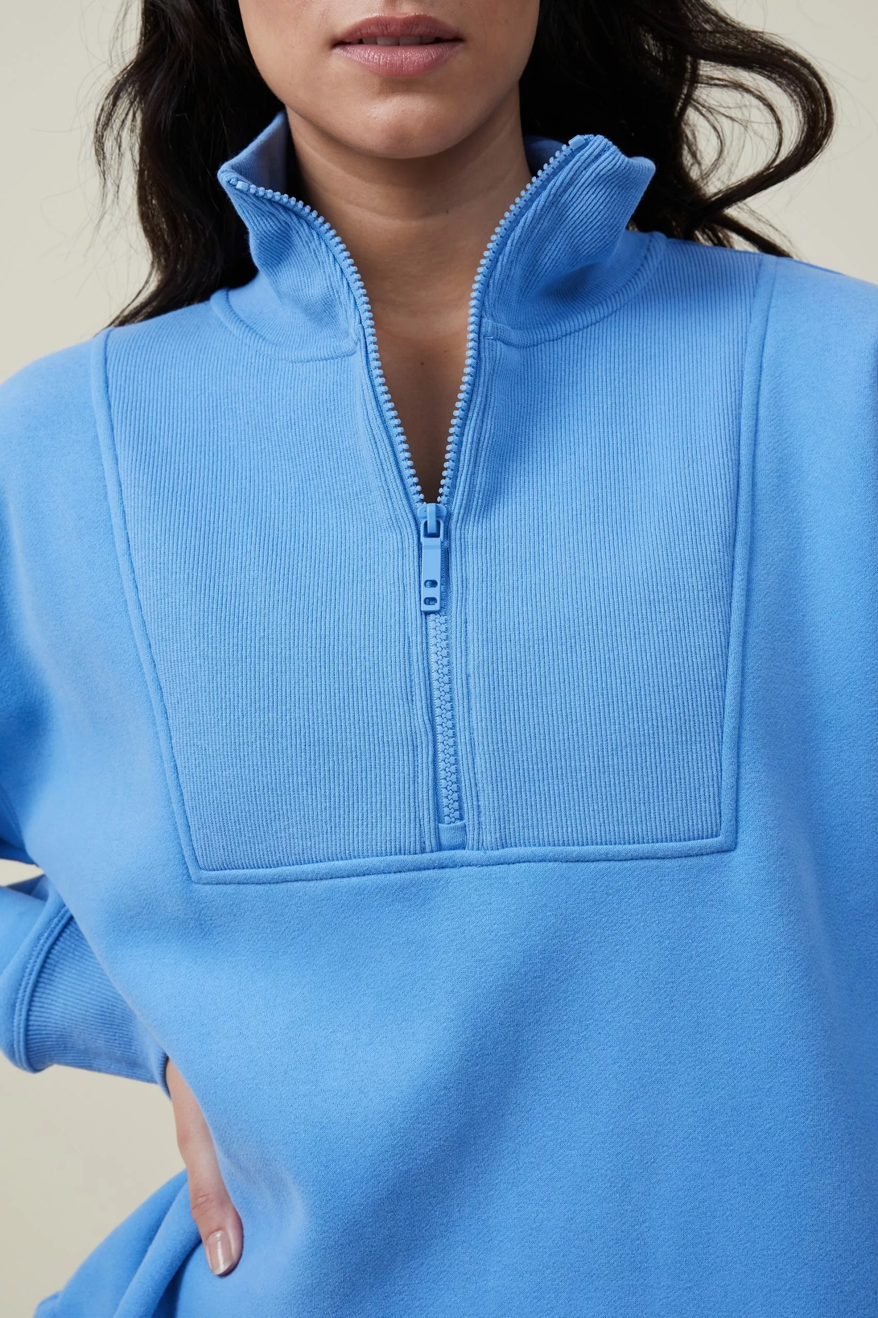 Body Plush Rib Half Zip Jumper - Image 2