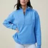 Body Plush Rib Half Zip Jumper