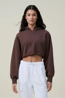 Body Plush Cropped Hoodie
