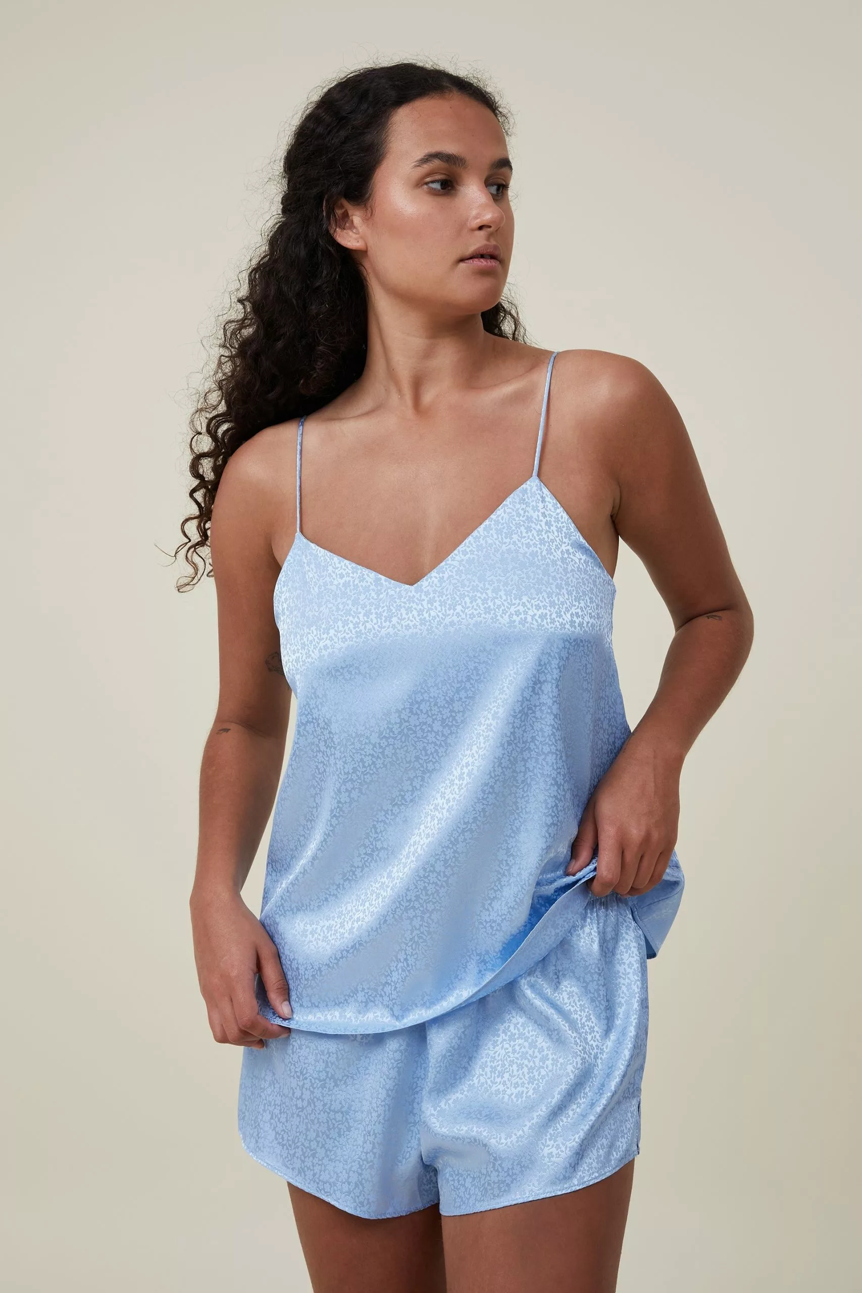 Body Jacquard Satin Cami Sleep Set