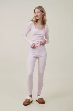 Body Rib Lace Legging