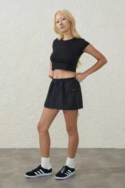 Body Woven Cargo Mini Skirt