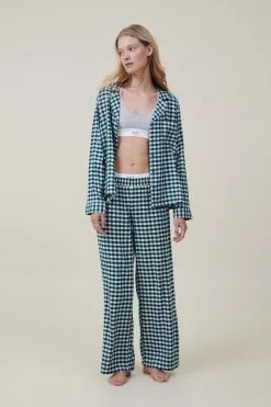 Body Flannel Shirt Pant Sleep Set