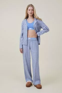 Body Flannel Shirt Pant Sleep Set