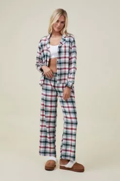 Body Flannel Shirt Pant Sleep Set