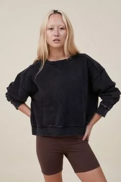 Body Active Washed Boxy Crew Jumper