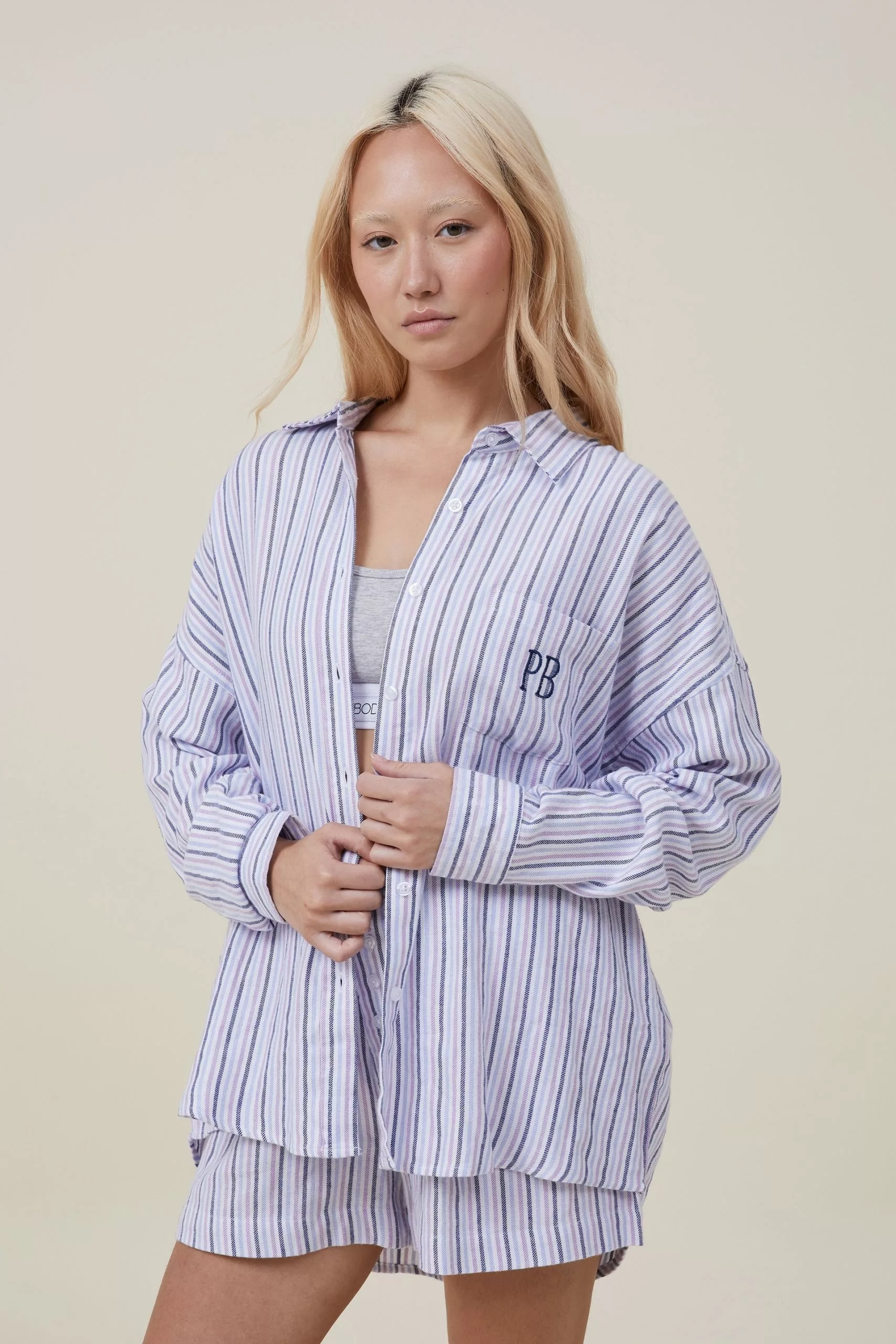 Body Personalised Flannel Boyfriend Long Sleeve Shirt