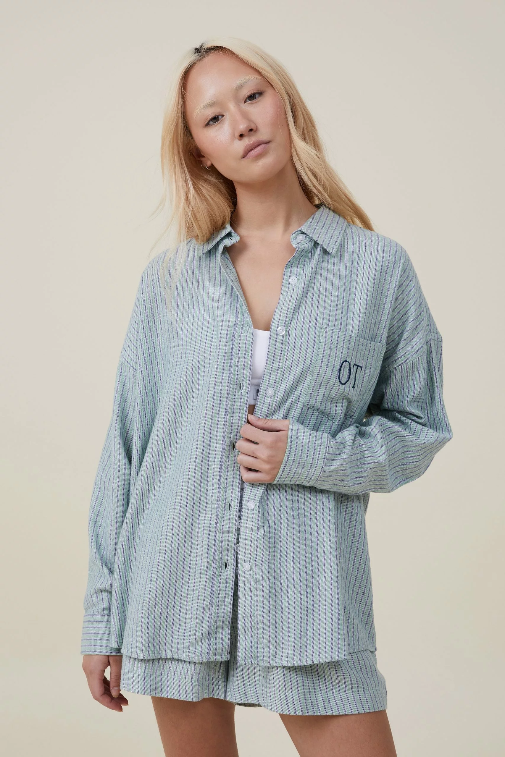 Body Personalised Flannel Boyfriend Long Sleeve Shirt