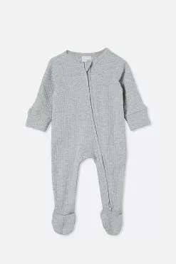 Organic Newborn Zip Through Romper