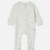 Organic Newborn Zip Through Romper