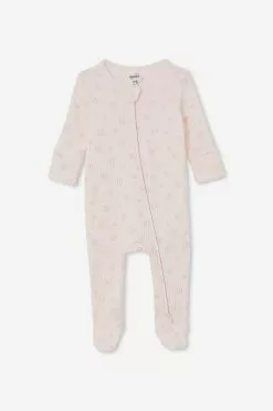 Organic Newborn Zip Through Romper