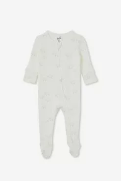 Organic Newborn Zip Through Romper