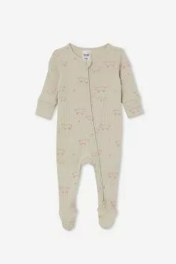 Organic Newborn Zip Through Romper